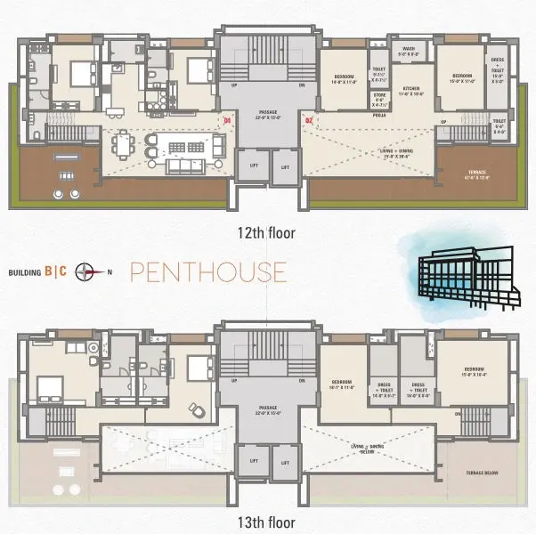 Samarthya Heights – Building - B,C ( Penthouse - 12 & 13 Floor)